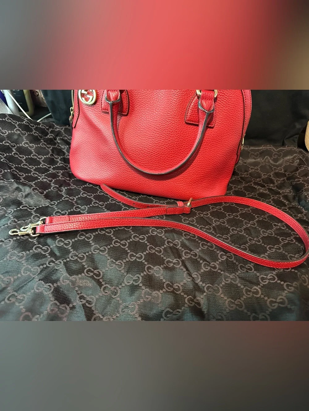 Gucci Leather GG Charm Dome 2Way Pre-Owned
